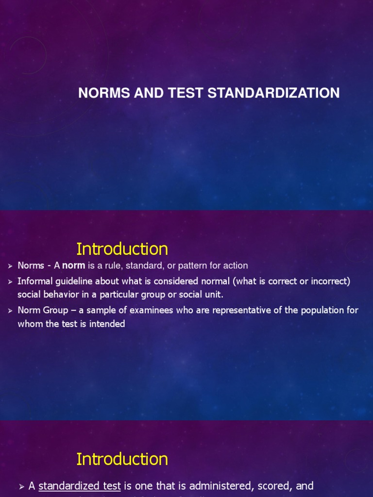 Norms and Standardization in Testing | PDF | Variance | Standard Score