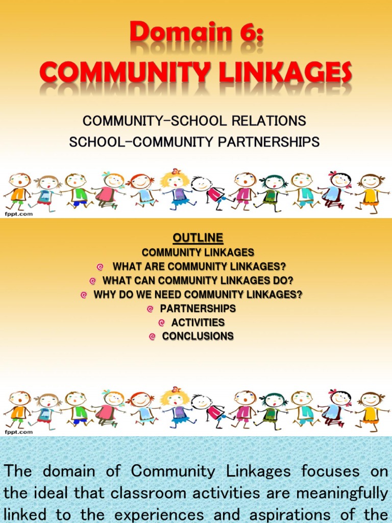 Domain 6 Community Linkages Pdf Community Curriculum