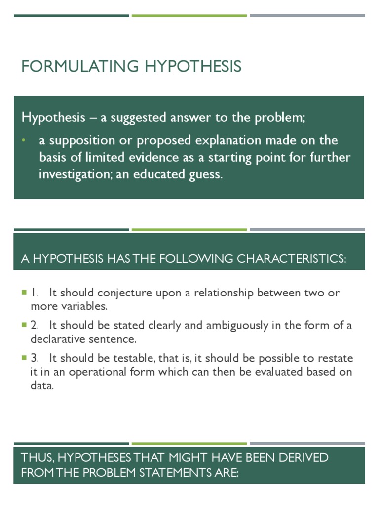 quiz on formulating hypothesis