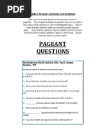 Pageant Questions For Miss Intramurals | PDF | Sports