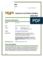 Argument and Debate Syllabus 2016-17