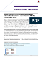 Template For Intervention Description and Replication (TIDieR)