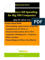 CSR Spending Data Sheet Big 500 Year 2014-15