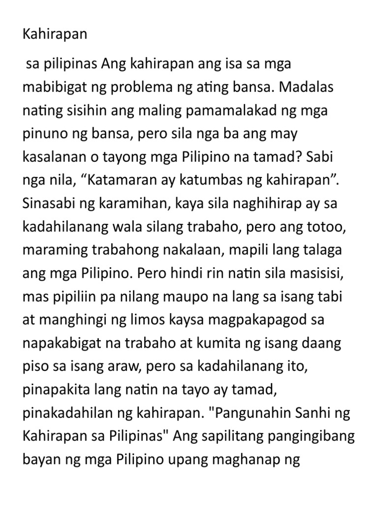 Kahirapan Sa Pilipinas Ang Kahirapan Ang PDF