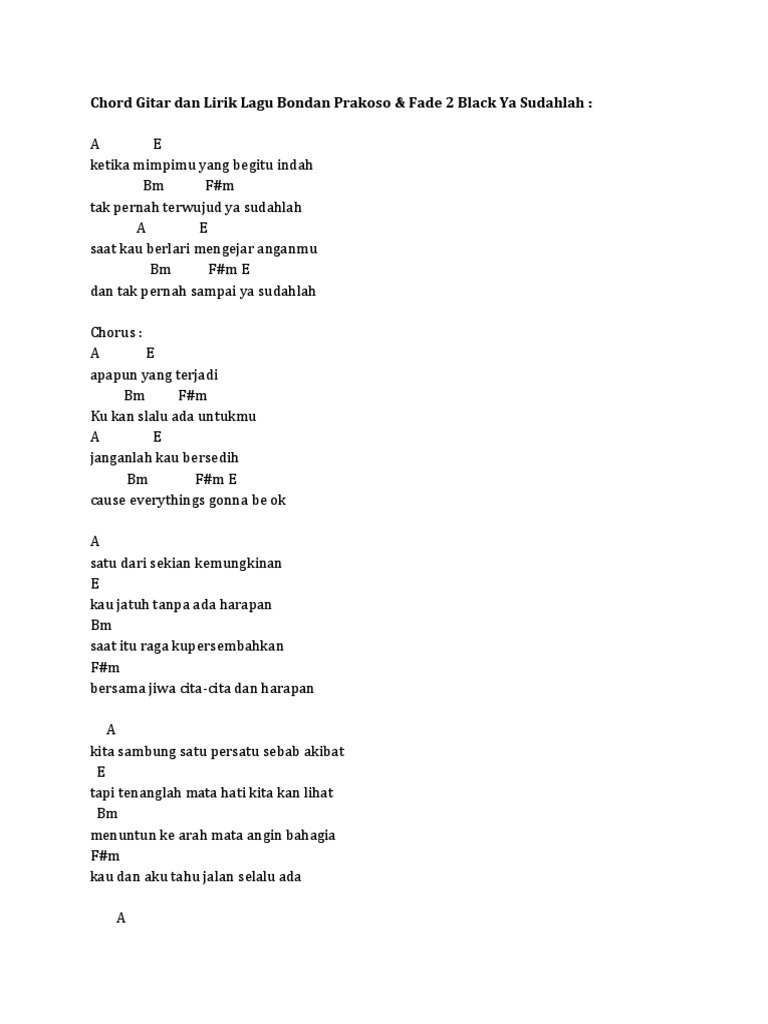 Bondan Prakoso Ya Sudahlah Pdf