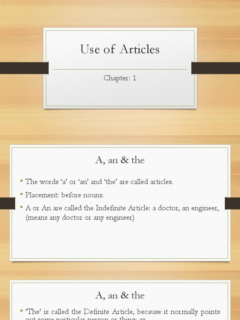 Use of articles-LECT-3 | PDF | Grammatical Number | Noun