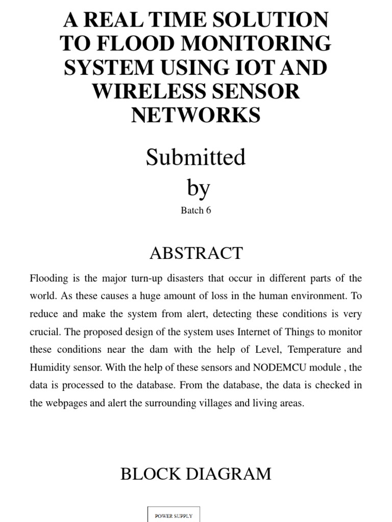 IoT Flood Monitoring System Design | PDF | Power Supply | Sensor