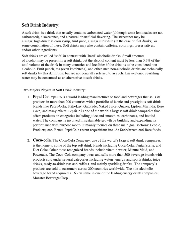 An Analysis of Oligopolistic Competition in the Global Soft Drink