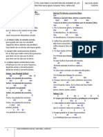 HOJA DE CANTOS Conversión de San Pablo e Inscripción Del Nombre de Los Candidatos de La Etapa Propedeutica 2020