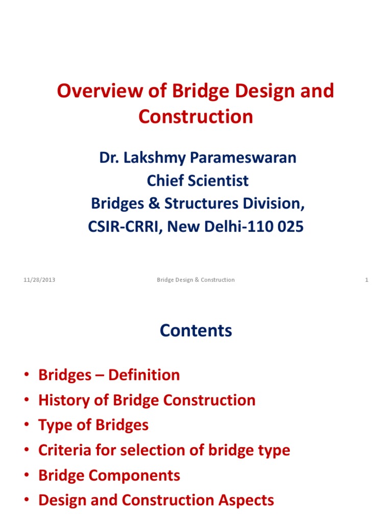 Overview of Bridge Design and Construction PDF | PDF | Bridge | Deep ...
