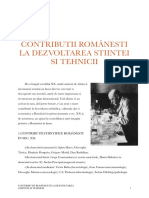 Contributii Românesti La Dezvoltarea Stiintei Si Tehnicii