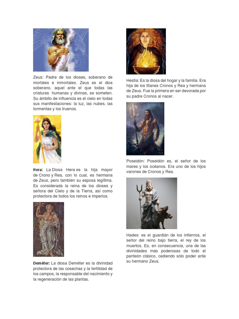 Dioses Griegos | PDF | Doce olímpicos | Zeus