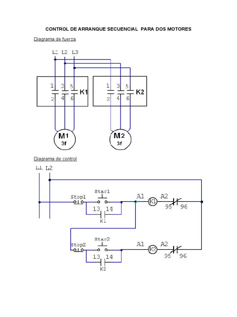 Control de Arranque Secuencial para Dos Motores | PDF