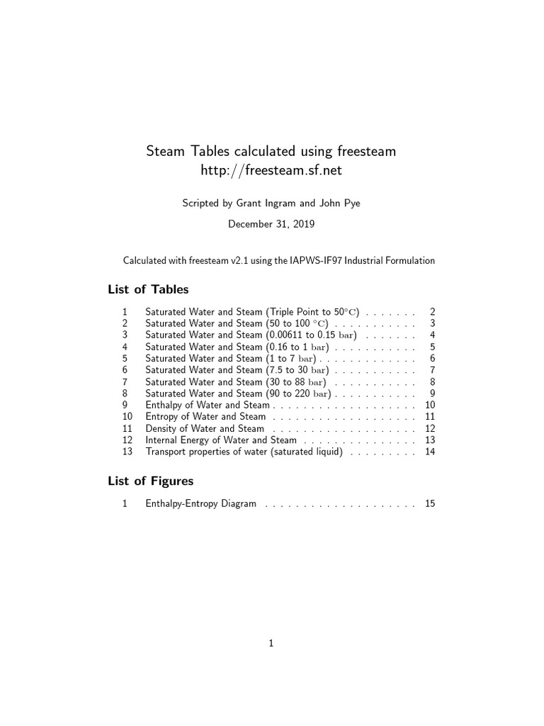 Steamtable | PDF | Enthalpy | Properties Of Water