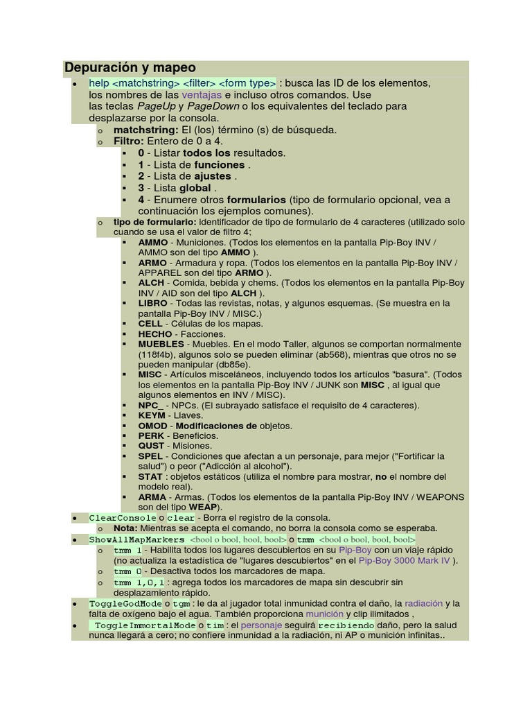 Comandos Fallout 4 | PDF | Inteligencia artificial | Inteligencia (IA) y  semántica, image size:768x1024