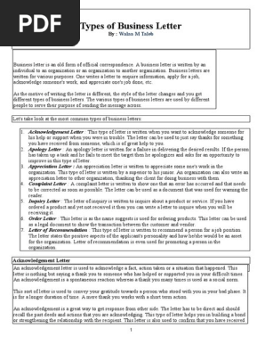 Types of Business Letter