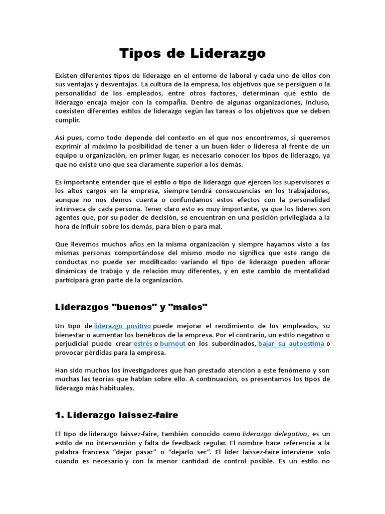 Tipos De Liderazgo Pdf Libro : Liderazgo por Daniel Goleman PDF – STSHXJ