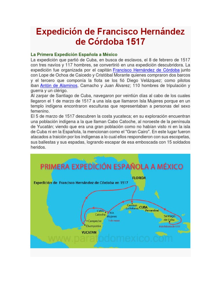 Expedición de Francisco Hernández de Córdoba 1517 PDF Hernán Cortés Alimentos