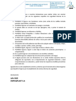 Toda Persona Que Ingrese A Nuestras Instalaciones para Realizar Visitas Con Carácter Académico Deberá Cumplir Con Los Siguientes Requisitos de Seguridad Internas de La Compañía