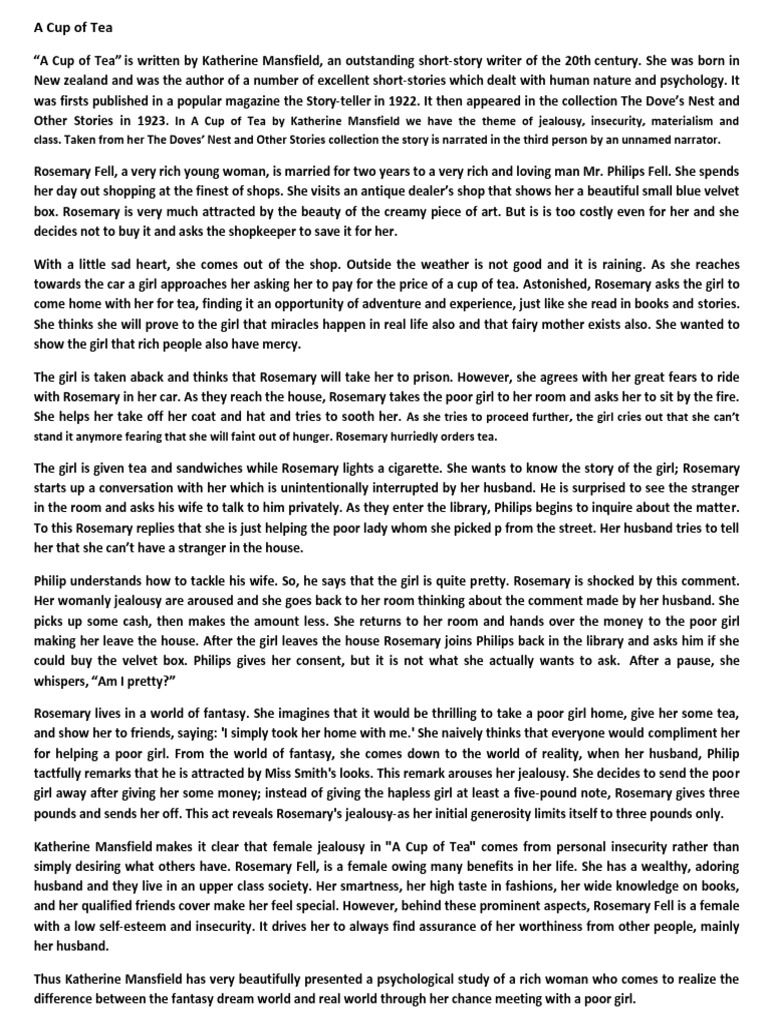 A Cup Of Tea Pdf Saki