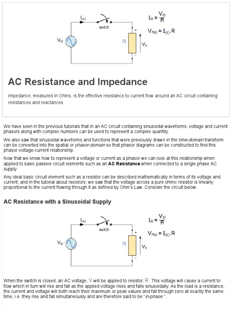 Understanding Impedance in AC Circuits How Resistance Relates to