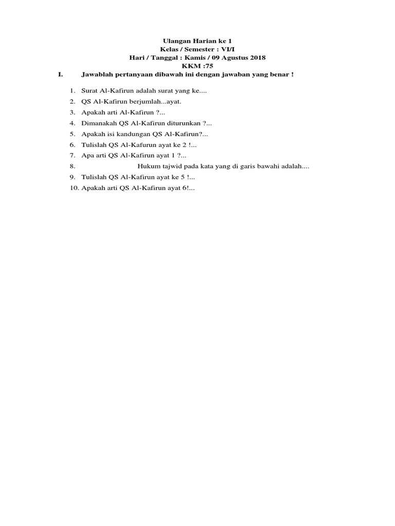 Download 79+ Contoh Surat Al Kafirun Berjumlah Terbaru Gratis