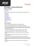 Content Matrix Release Notes