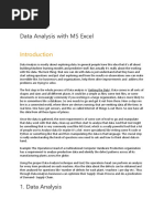 A Comprehensive Guide On Microsoft Excel For Data Analysis | PDF | Data ...
