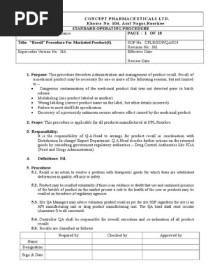 Product Recall