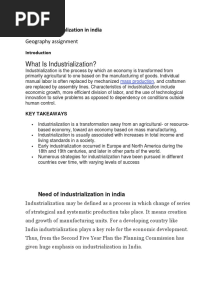 Need of Industrialization in India