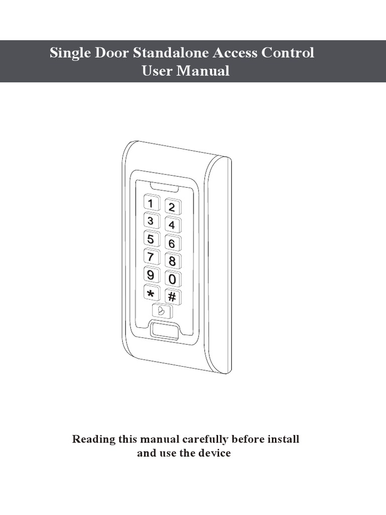 Single Door Access Control Manual | PDF | Personal Identification ...