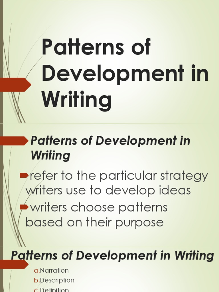 Patterns of Development in Writing 2 PDF Plot (Narrative) Narrative