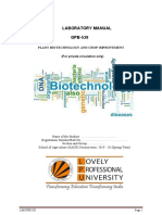 Laboratory Manual For Biotechnology