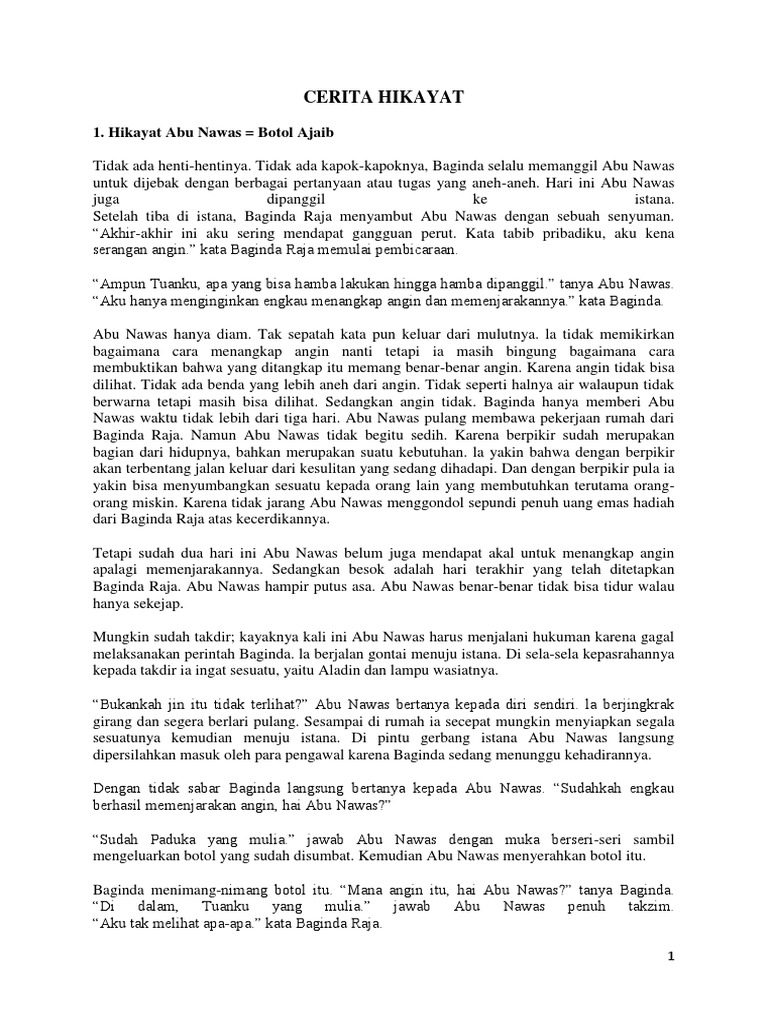 Cerita Hikayat 1 Pdf