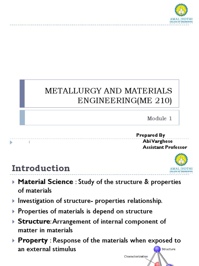 Structure and Properties of Materials | PDF | Crystal Structure ...