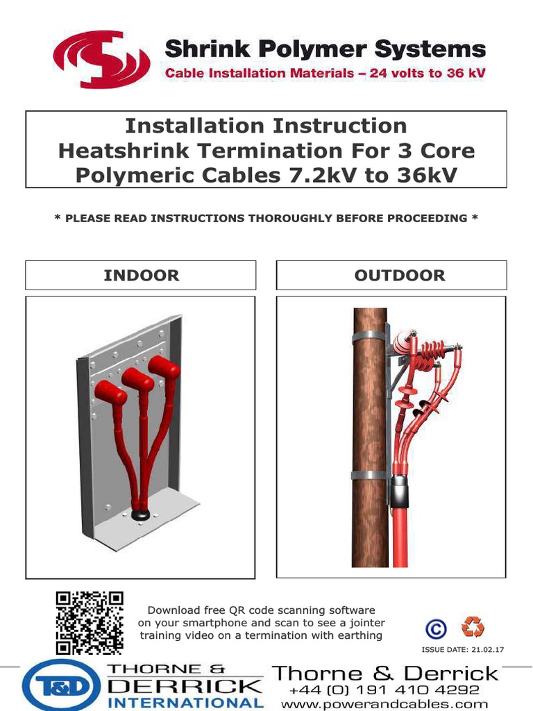 Heatshrink Termination Guide 7.2kV-36kV | PDF | Electrical Conductor | Wire