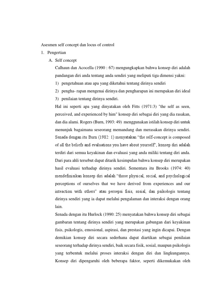 Asesmen Self Concept Dan Locus of Control | PDF | Pengembangan Diri ...
