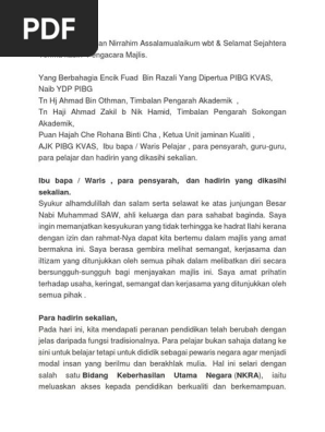 Teks Ucapan Perasmi Mesyuarat Agung Pibg Pdf