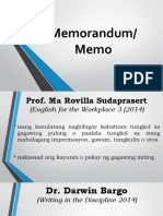 Memorandum at Agenda 1