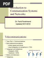 Introduction To Communication Systems and Networks: Dr. Farid Farahmand Updated 8/31/2010