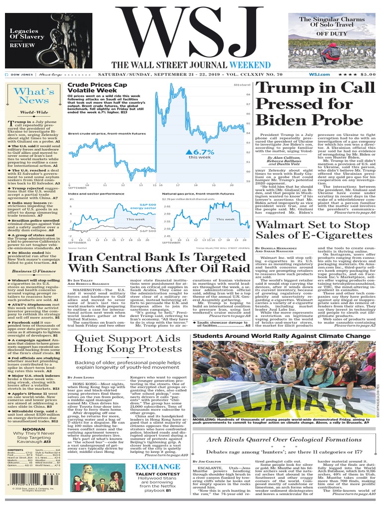 The Wall Street Journal - 2019-09-21 PDF | PDF | Business