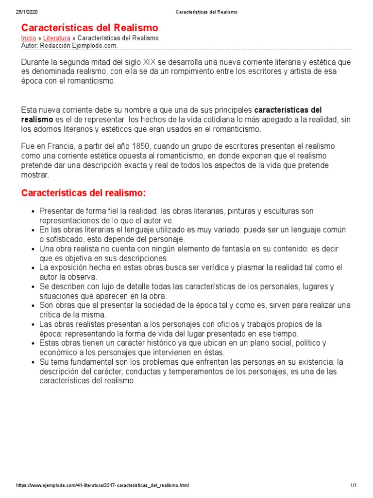 Cuáles Son Las Principales Características Del Realismo? – KRHC