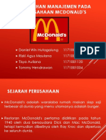 PERUBAHAN MANAJEMEN PADA PERUSAHAAN McDONALD'S