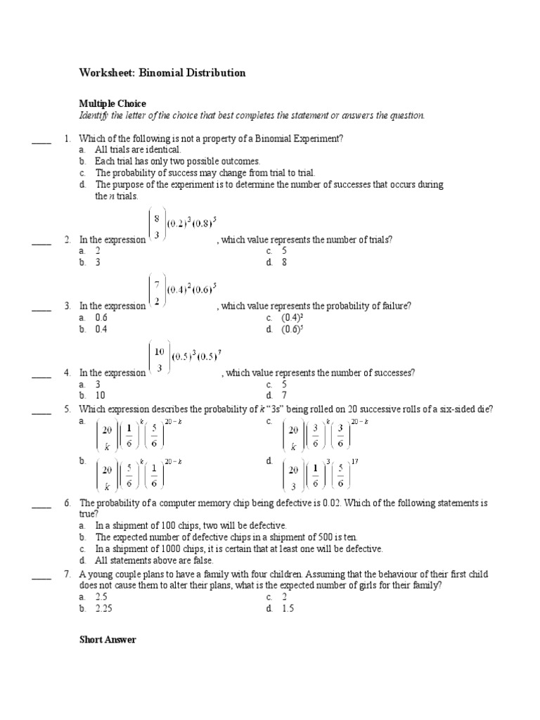 Binomial distribution intelligence overview