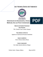 Determinación de Granulometría y Textura de Suelos de Matehuala, San Luis Potosí Contaminados Con Arsénico PDF