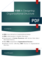 Role of HRM in Designing Organizational Structure