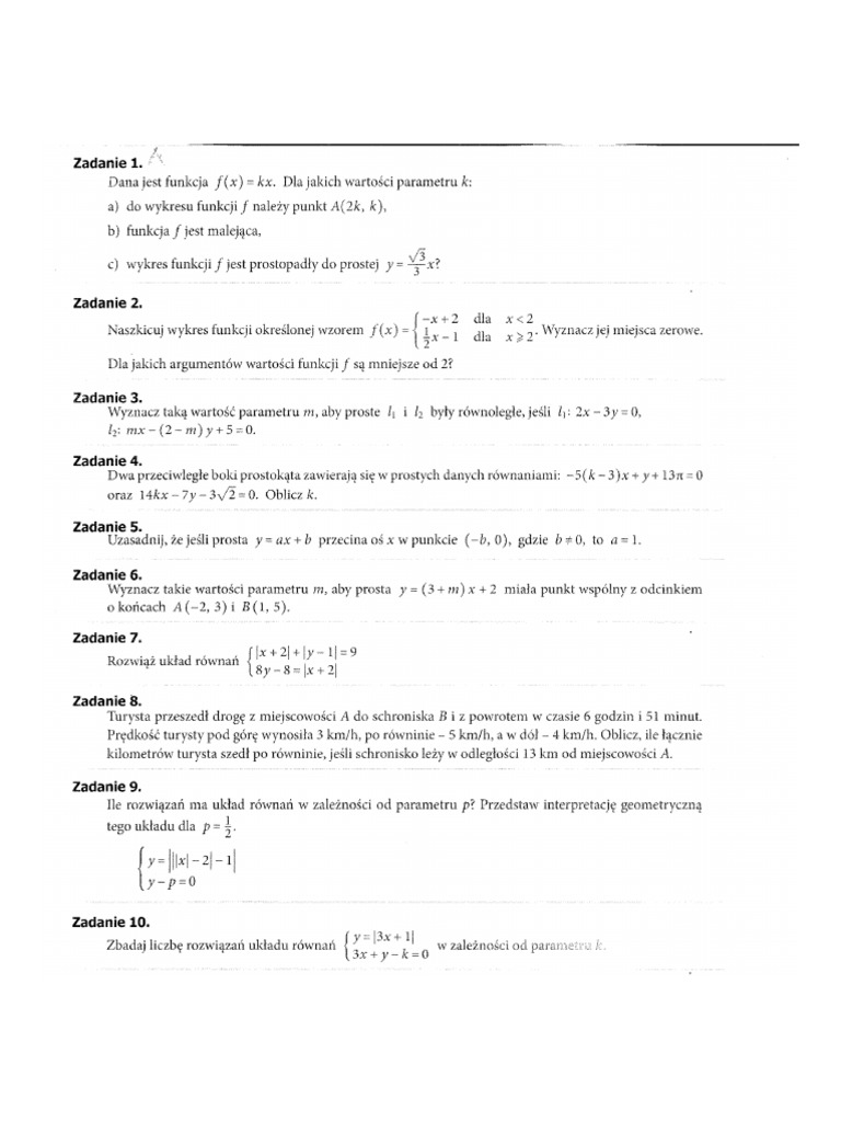 Test Z Matematyki Po 1 Klasie Liceum Pdf