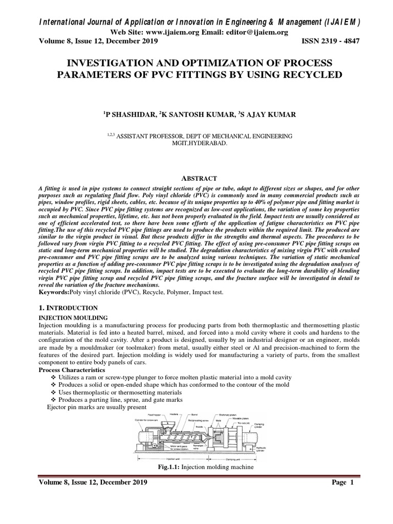 Recycled PVC Fittings: Mechanical Properties Analysis | PDF | Polyvinyl ...