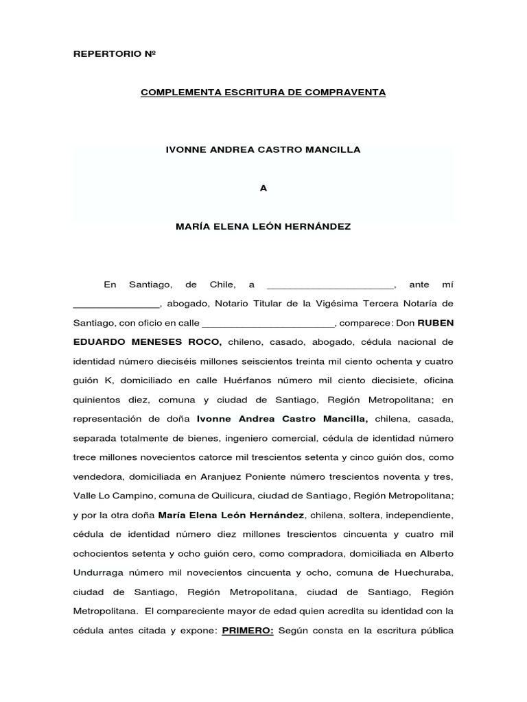 COMPLEMENTA ESCRITURA.docx | Información del gobierno | Justicia