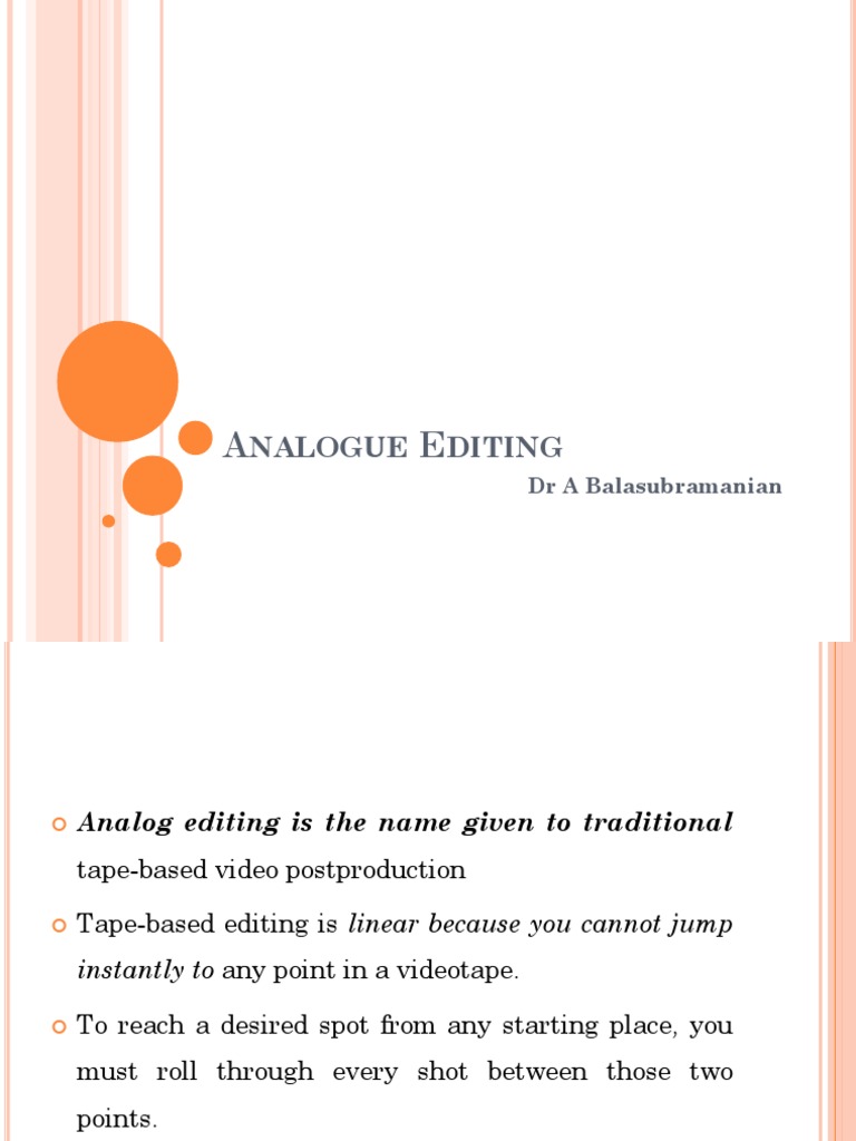 Understanding Analog Video Editing | PDF